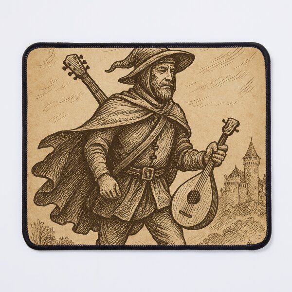 Item preview, Wandering Medieval Bard with Lute designed and sold by photoparadise22.