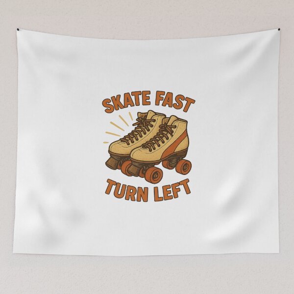 Item preview, Skate Fast, Turn Left – Retro Roller Derby Vintage Roller Skates designed and sold by AmeliaKrysiak.