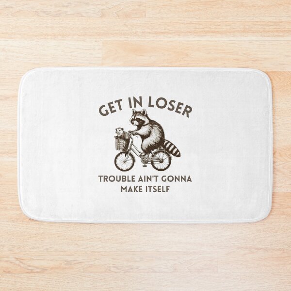 Item preview, Get In Loser Trouble Ain't Gonna Make Itself Vintage Drawing Funny Raccoon Meme Trash Panda Opossum Raccoon  designed and sold by MotivaChic.
