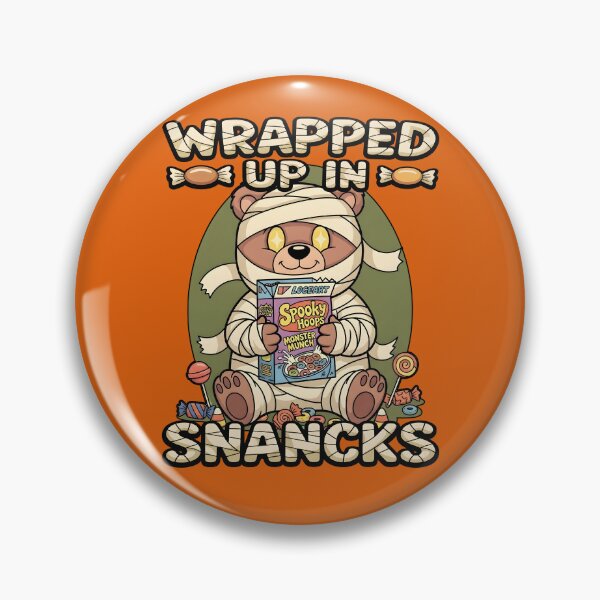 Item preview, Wrapped Up In Snacks — Cute Halloween Mummy Bear Tee designed and sold by Printed Mistakes.