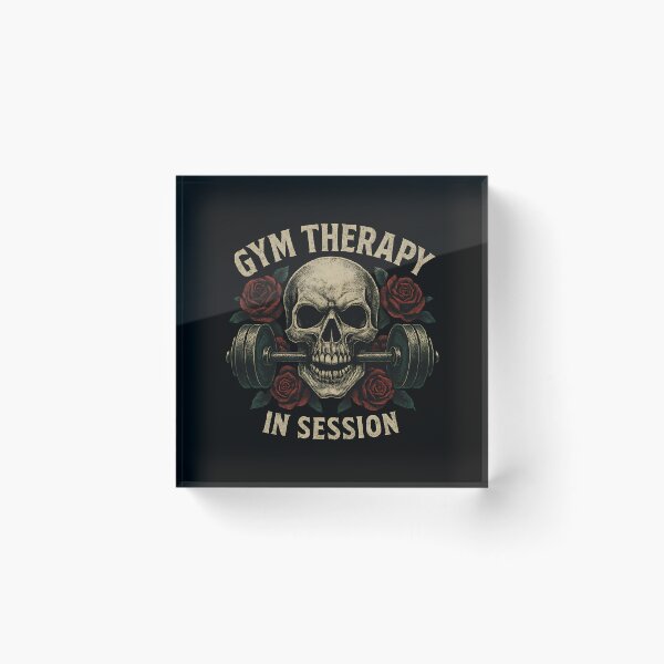Item preview, Gym Therapy in Session Skull Rose Weightlifting designed and sold by tmerchtrends.