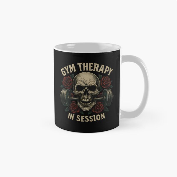 Item preview, Gym Therapy in Session Skull Rose Weightlifting designed and sold by tmerchtrends.