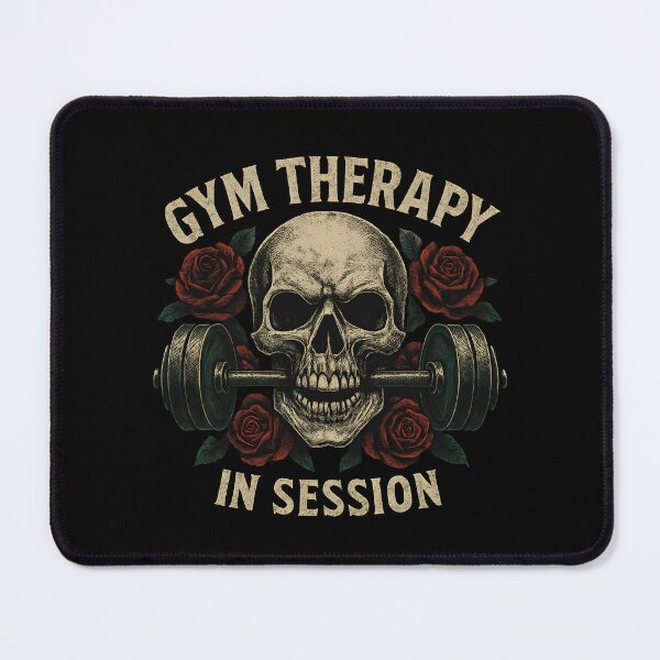 Item preview, Gym Therapy in Session Skull Rose Weightlifting designed and sold by tmerchtrends.