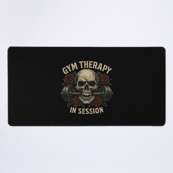 Item preview, Gym Therapy in Session Skull Rose Weightlifting designed and sold by tmerchtrends.