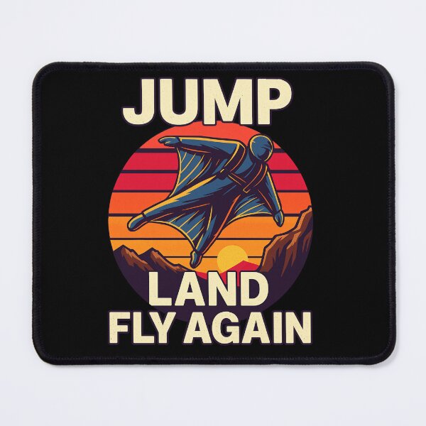 Item preview, Jump Land Fly Again Realistic Wingsuit Sunset Flight designed and sold by Jack’s Shirts Craft.