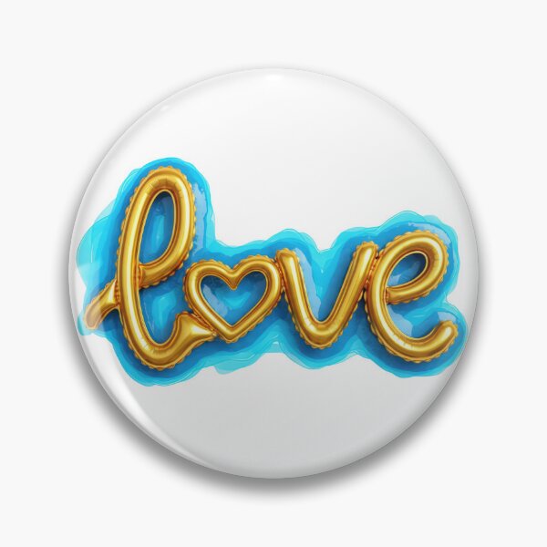 Item preview, Gold Balloon Love Heart Blue Graphic designed and sold by Pani-Malyuvalka.