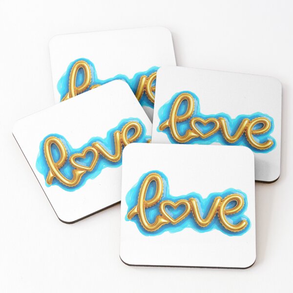 Item preview, Gold Balloon Love Heart Blue Graphic designed and sold by Pani-Malyuvalka.