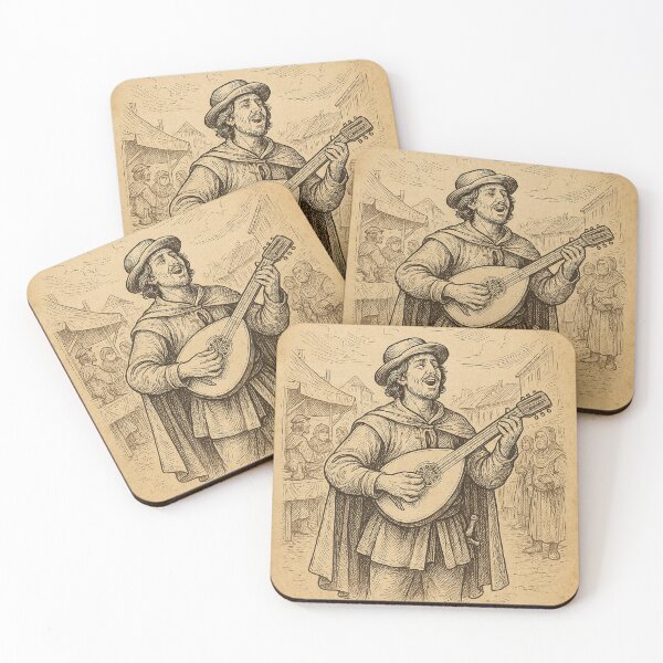 Item preview, Medieval Street Bard Playing Lute designed and sold by photoparadise22.