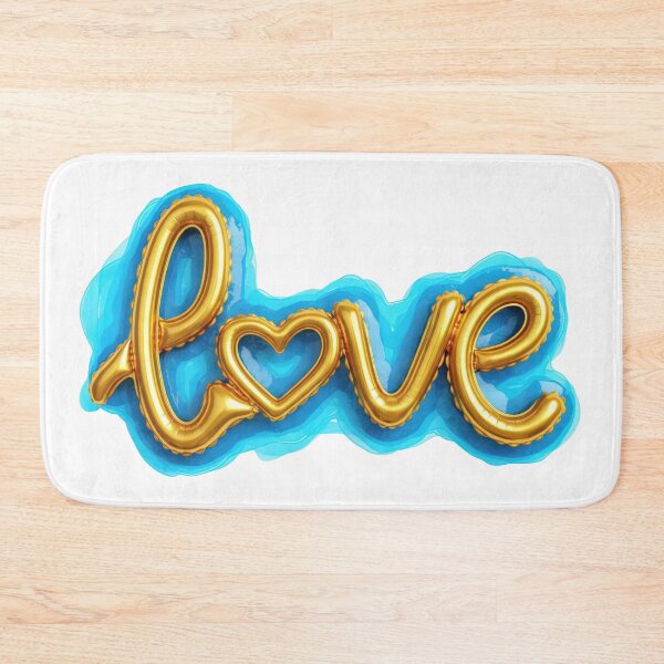 Item preview, Gold Balloon Love Heart Blue Graphic designed and sold by Pani-Malyuvalka.