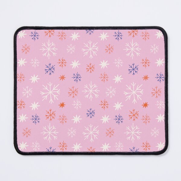 Item preview, Pink whimsical Christmas pattern with snowflakes in doodle style designed and sold by Dustick.