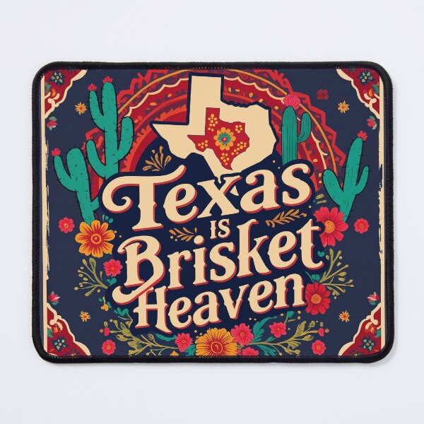 Item preview, Ver. 2: (NON-distressed artwork)-Texas is Brisket Heaven - carnivore not vegan meat eater beef USA cactus flavor BBQ designed and sold by markmm9.