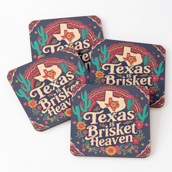 Item preview, Ver. 2: (NON-distressed artwork)-Texas is Brisket Heaven - carnivore not vegan meat eater beef USA cactus flavor BBQ designed and sold by markmm9.
