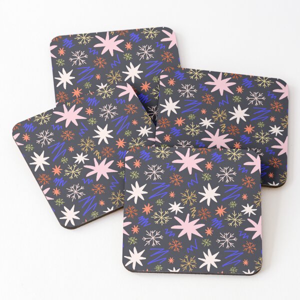 Item preview, whimsical hand drawn Christmas pattern with snowflakes in doodle style designed and sold by Dustick.