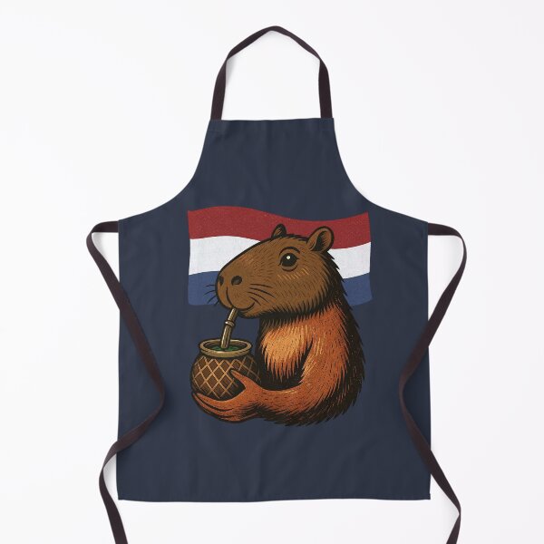 Item preview, Cute Capybara Drinking Yerba Mate – Netherlands Flag Edition designed and sold by flamini.