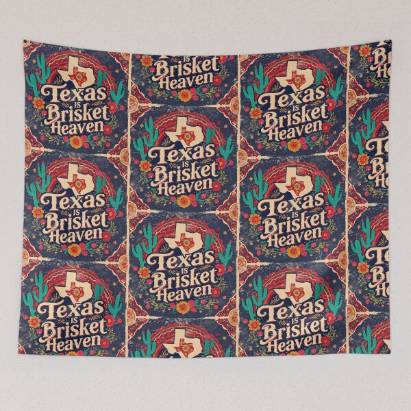 Item preview,  Ver. 1: (distressed artwork)-Texas is Brisket Heaven - carnivore not vegan meat eater beef USA cactus flavor BBQ designed and sold by markmm9.