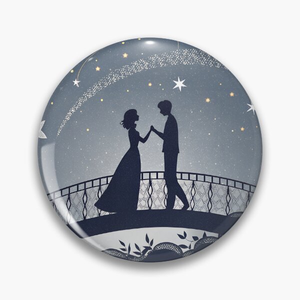 Item preview, Minimalist Qixi Festival Line Art – Lovers on Starry Bridge Illustration designed and sold by VividOrganica.