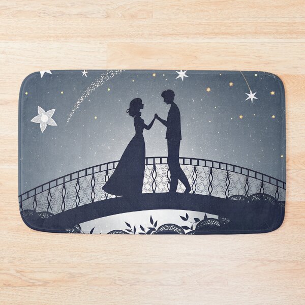 Item preview, Minimalist Qixi Festival Line Art – Lovers on Starry Bridge Illustration designed and sold by VividOrganica.