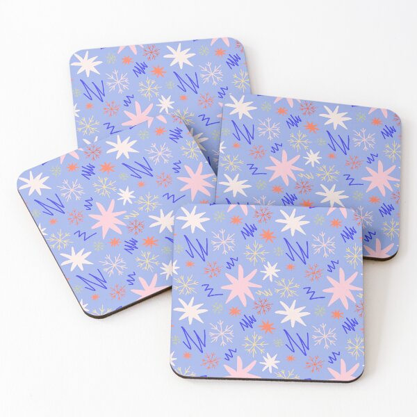 Item preview, Blue whimsical hand drawn Christmas pattern with snowflakes designed and sold by Dustick.