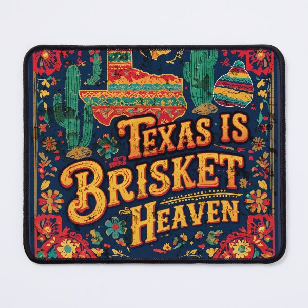 Item preview, Ver. 3: (distressed artwork)-Texas is Brisket Heaven - carnivore not vegan meat eater beef USA cactus flavor BBQ designed and sold by markmm9.