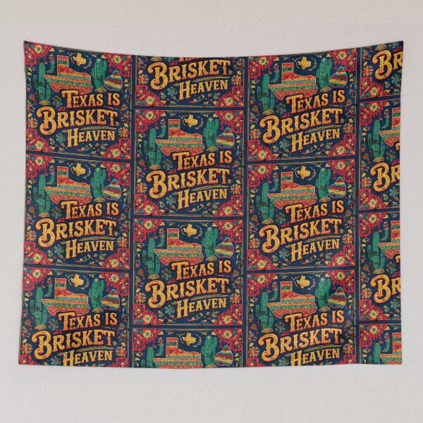 Item preview, Ver. 3: (distressed artwork)-Texas is Brisket Heaven - carnivore not vegan meat eater beef USA cactus flavor BBQ designed and sold by markmm9.