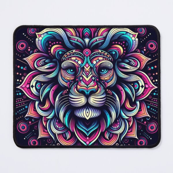 Item preview, Colorful geometric decorative mystic lion designed and sold by Dogandesighn.