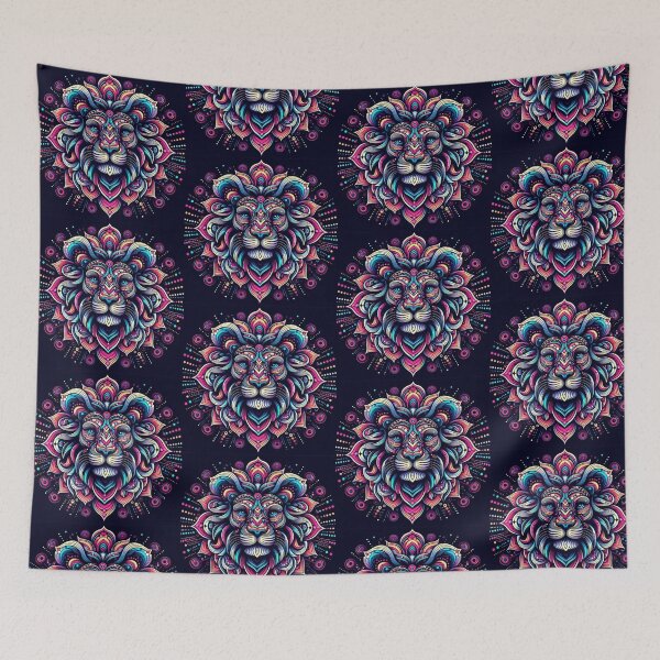 Item preview, Colorful geometric decorative mystic lion  designed and sold by Dogandesighn.