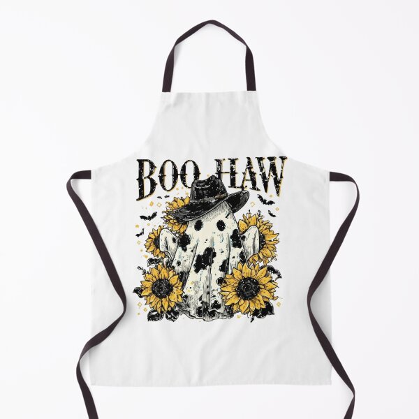 Item preview, Boo Haw Cow Spot Ghost Western Halloween Sunflowers Retro Fall Spooky Cowgirl Vibes Country Funny designed and sold by MotivaChic.