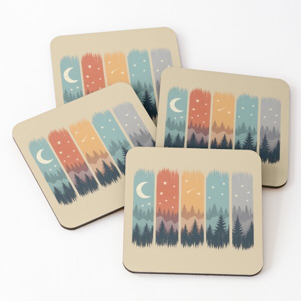 Item preview, Mystic Forest Night Sky – Moon, Stars & Mountains  Retro Outdoor Wilderness Design designed and sold by NoctaHike.
