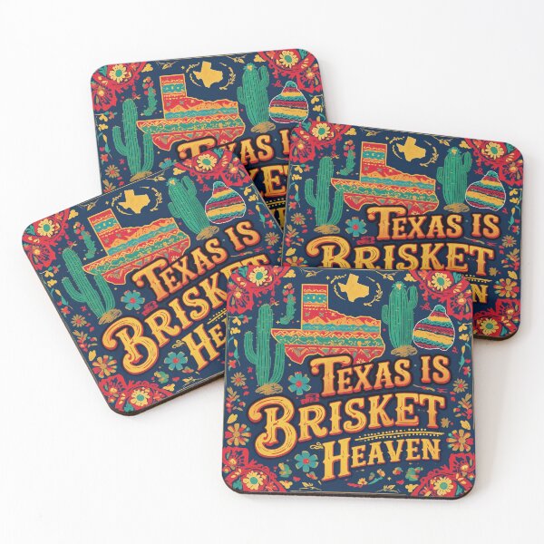 Item preview, Ver. 4: (non-distressed artwork)-Texas is Brisket Heaven - carnivore not vegan meat eater beef USA cactus flavor BBQ designed and sold by markmm9.