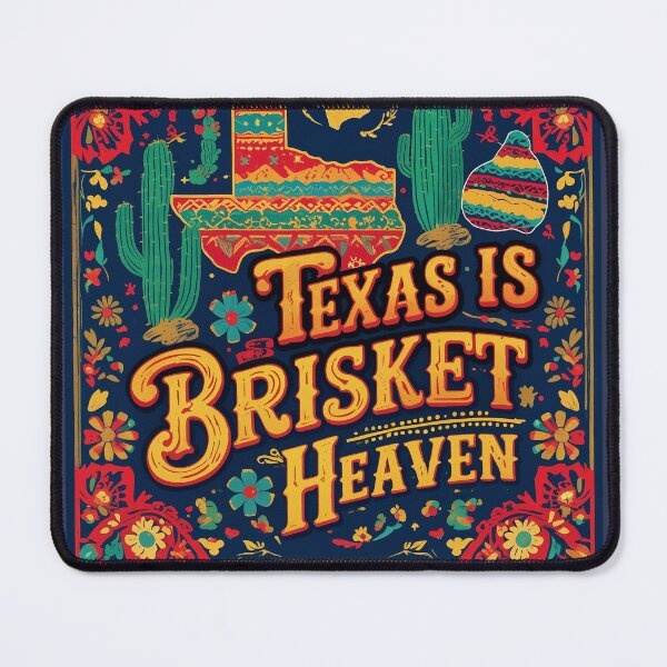 Item preview, Ver. 4: (non-distressed artwork)-Texas is Brisket Heaven - carnivore not vegan meat eater beef USA cactus flavor BBQ designed and sold by markmm9.
