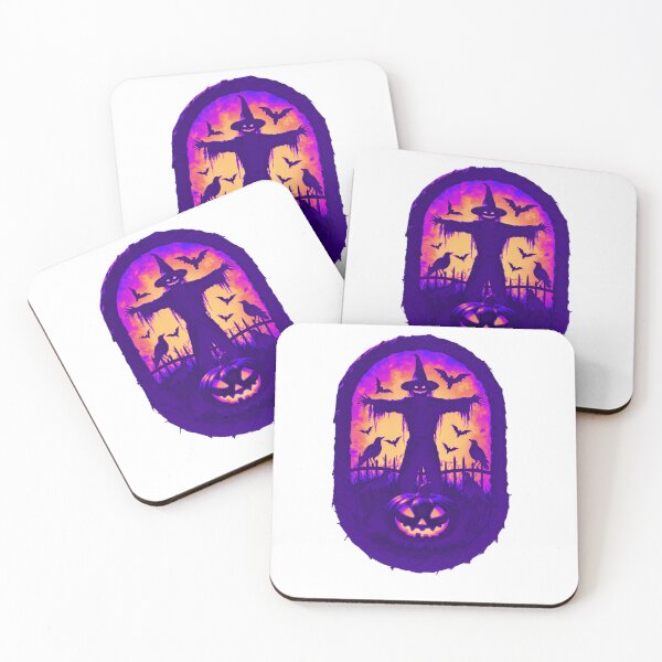 Item preview, A Sinister Scarecrow Under The Fiery Halloween Sky designed and sold by e-camelleone.