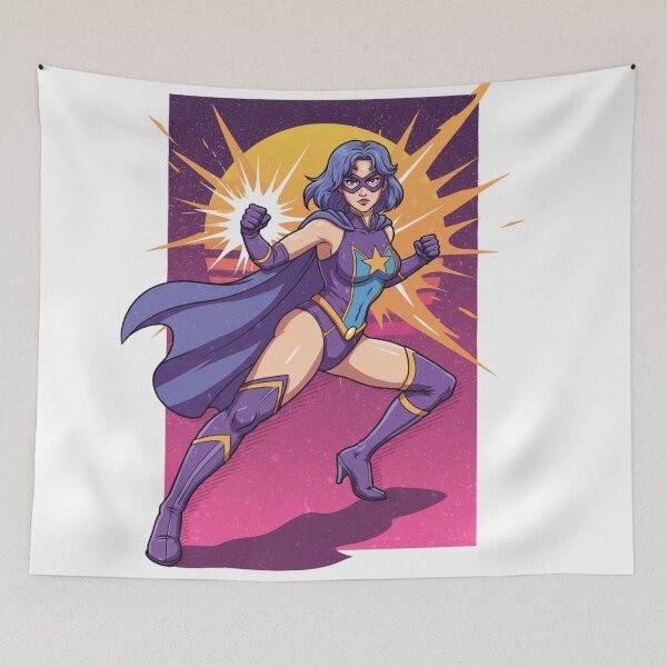Item preview, Retro Superhero Attack designed and sold by JonelleTshirts.