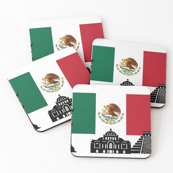 Item preview, Mexican Flag with Famous Landmarks  designed and sold by Ozinro.