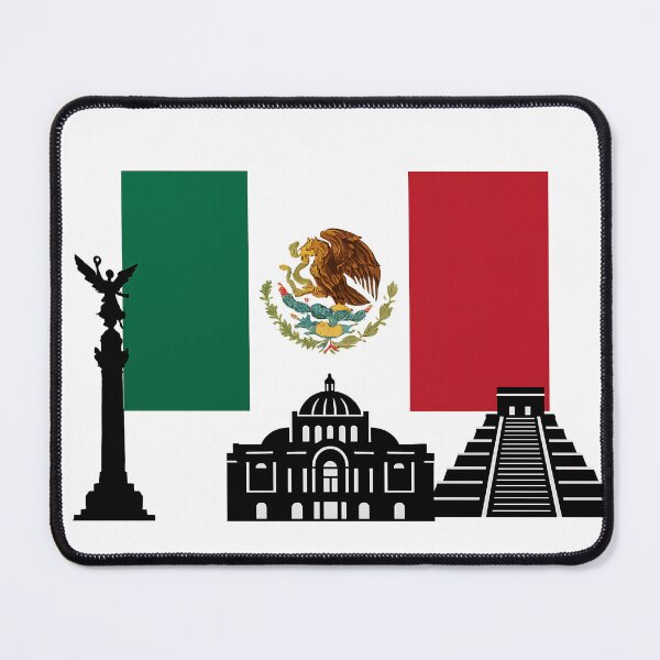 Item preview, Mexican Flag with Famous Landmarks designed and sold by Ozinro.