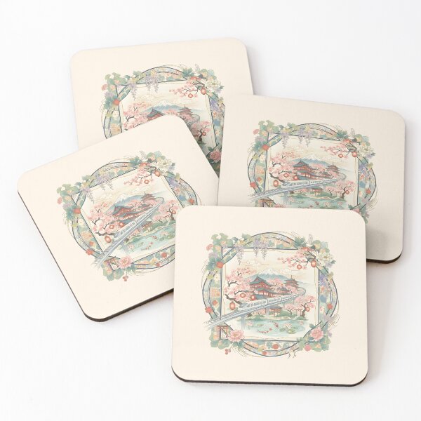Item preview, Japan Dreamscape – Sakura, Pagodas & Bullet Train  designed and sold by Project X Design.