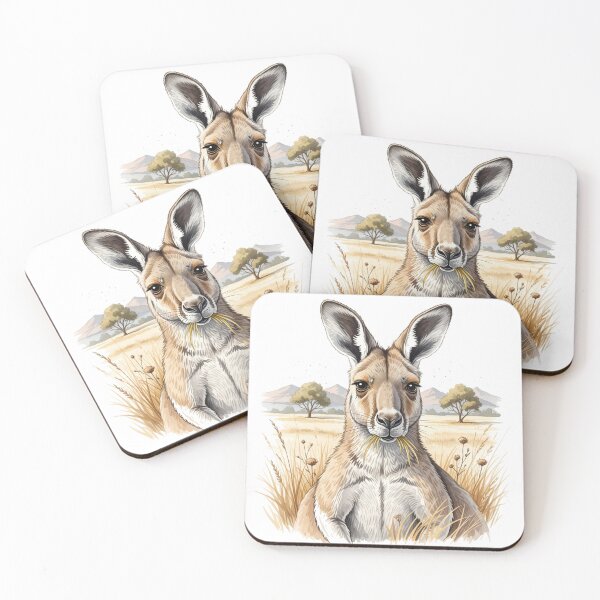 Item preview, Kangourou Musclé Aquarelle | Illustration Kangourou Australien designed and sold by ATLANTICSHOOP.