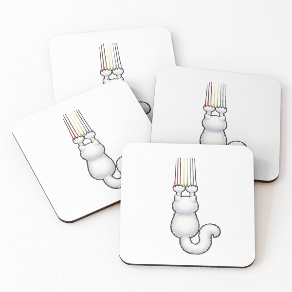 Item preview, Rainbow Claw Scratch Cat Art Print designed and sold by asliberry.