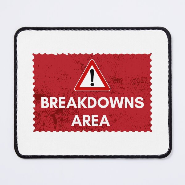 Item preview, Breakdowns Area Student Stress Humor | Exam Pressure Comedy Sign | Academic Meltdown Design designed and sold by TialCorner.