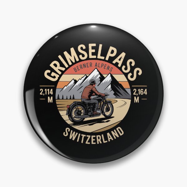 Item preview, Grimselpass Switzerland Vintage Emblem – Retro Motorcycle Mountain Badge designed and sold by VividOrganica.