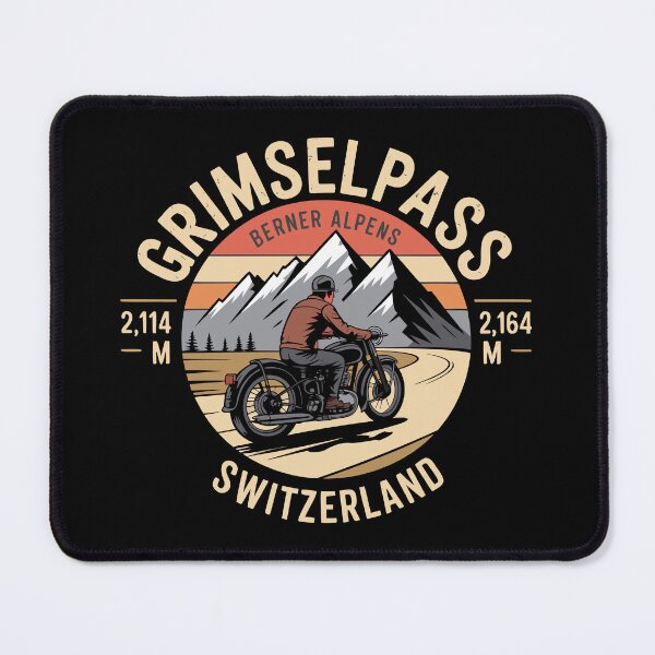 Item preview, Grimselpass Switzerland Vintage Emblem – Retro Motorcycle Mountain Badge designed and sold by VividOrganica.