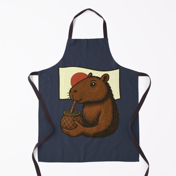 Artikelvorschau, Süßes Capybara trinkt Yerba Mate – Japan Flag Edition entworfen und verkauft von flamini.