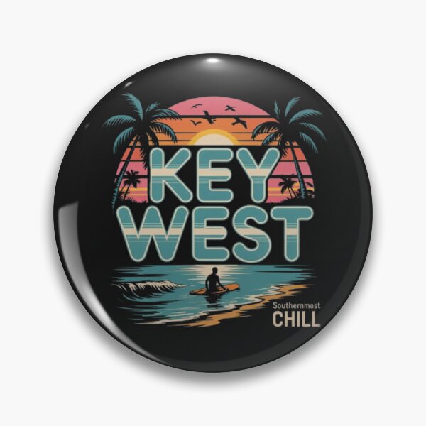 Item preview, Vintage Key West Poster – Retro Sunset Surf Vibes designed and sold by DesignNadine.