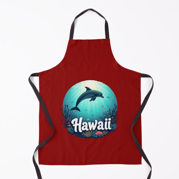 Artikelvorschau, Hawaii-Delfin-Design – Ozean-Sonnenuntergang-Meeresleben-Illustration entworfen und verkauft von TheRamesCo.