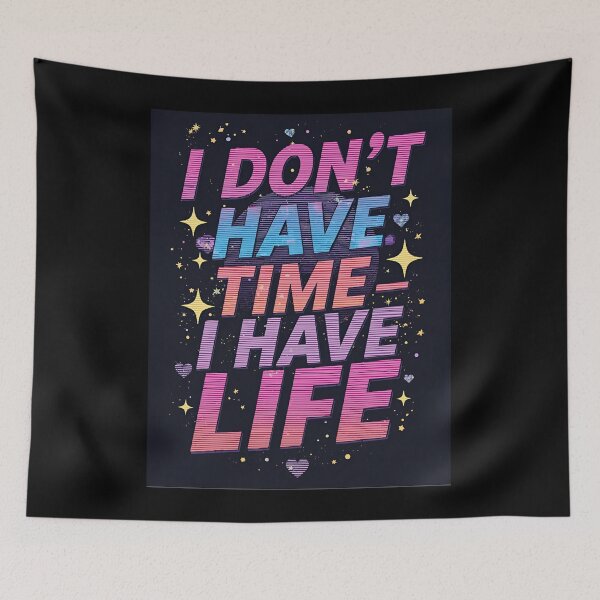 Item preview, No Time – Living Life | Funny Retro Y2K T-Shirt Design designed and sold by RAKO13.