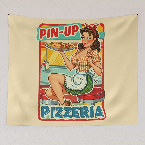 Item preview, Retro Pin-Up Pizzeria designed and sold by JonelleTshirts.