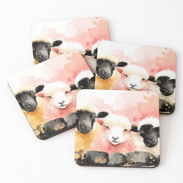 Item preview, Three Curious Sheep Watercolour Illustration designed and sold by Gino By Design.