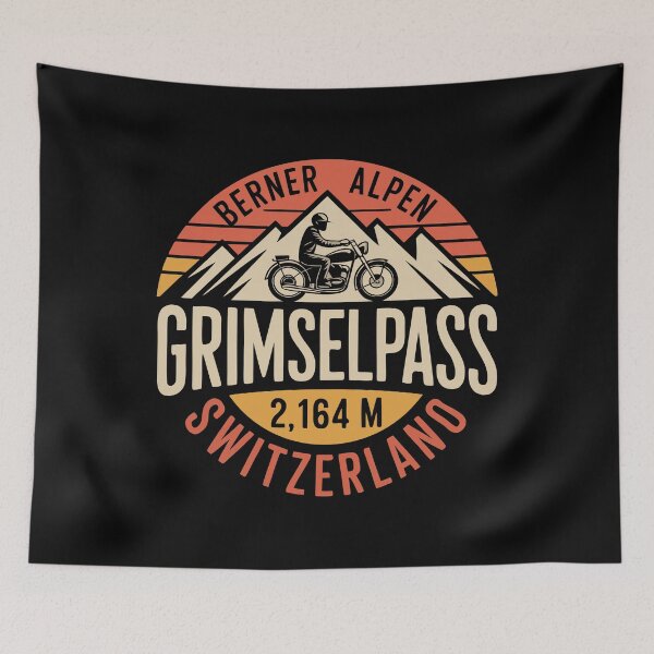 Item preview, Grimselpass Berner Alps Retro Badge – Distressed Swiss Mountain Pass Design designed and sold by VividOrganica.