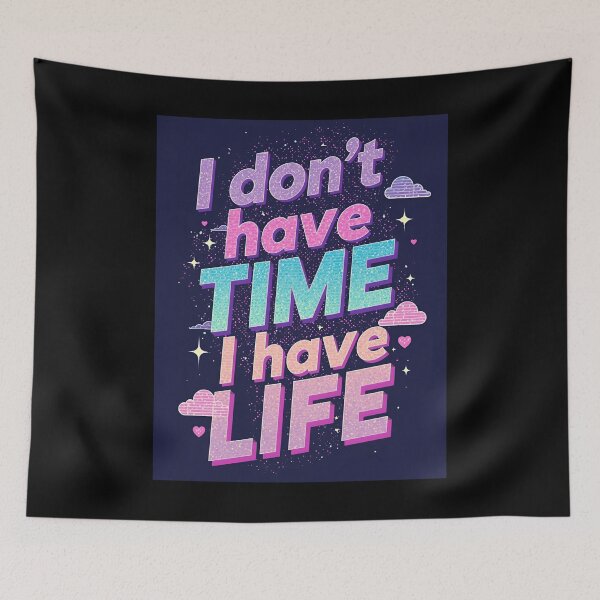Item preview, No Time – Living Life | Funny Retro Y2K T-Shirt Design designed and sold by RAKO13.