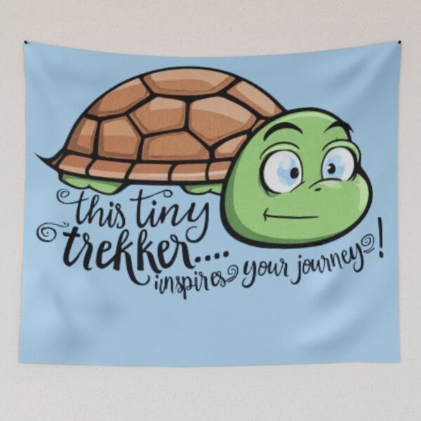 Item preview, Tiny Trekker Turtle - Inspirational Cartoon Turtle Design designed and sold by aruntrendz.