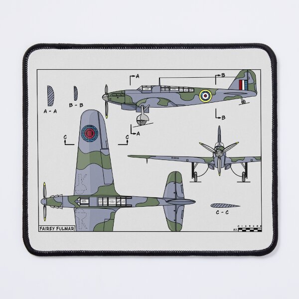 Item preview, Fairey Fulmar WW2 British Fighter Plane Color Diagrams designed and sold by MilitaryMart.